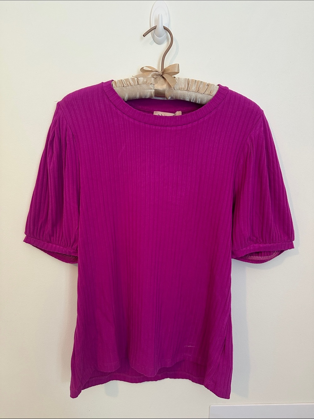 Philosophy Fuschia Short Sleeve Ribbed Top